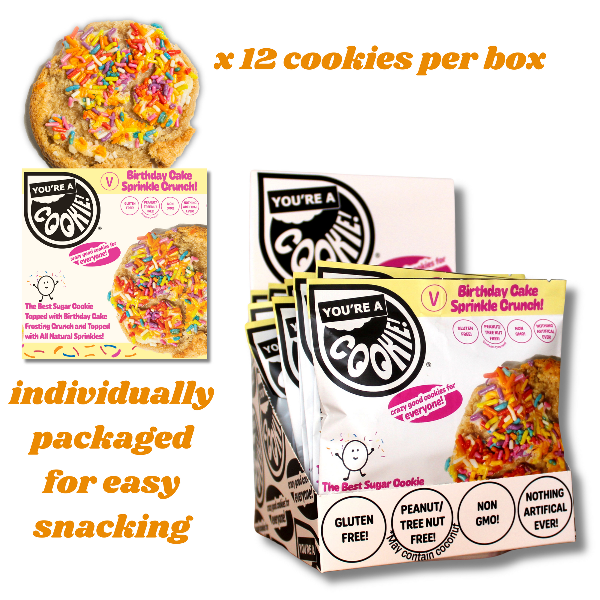 Vegan Sprinkle Birthday Cake Crunch | Full Dozen