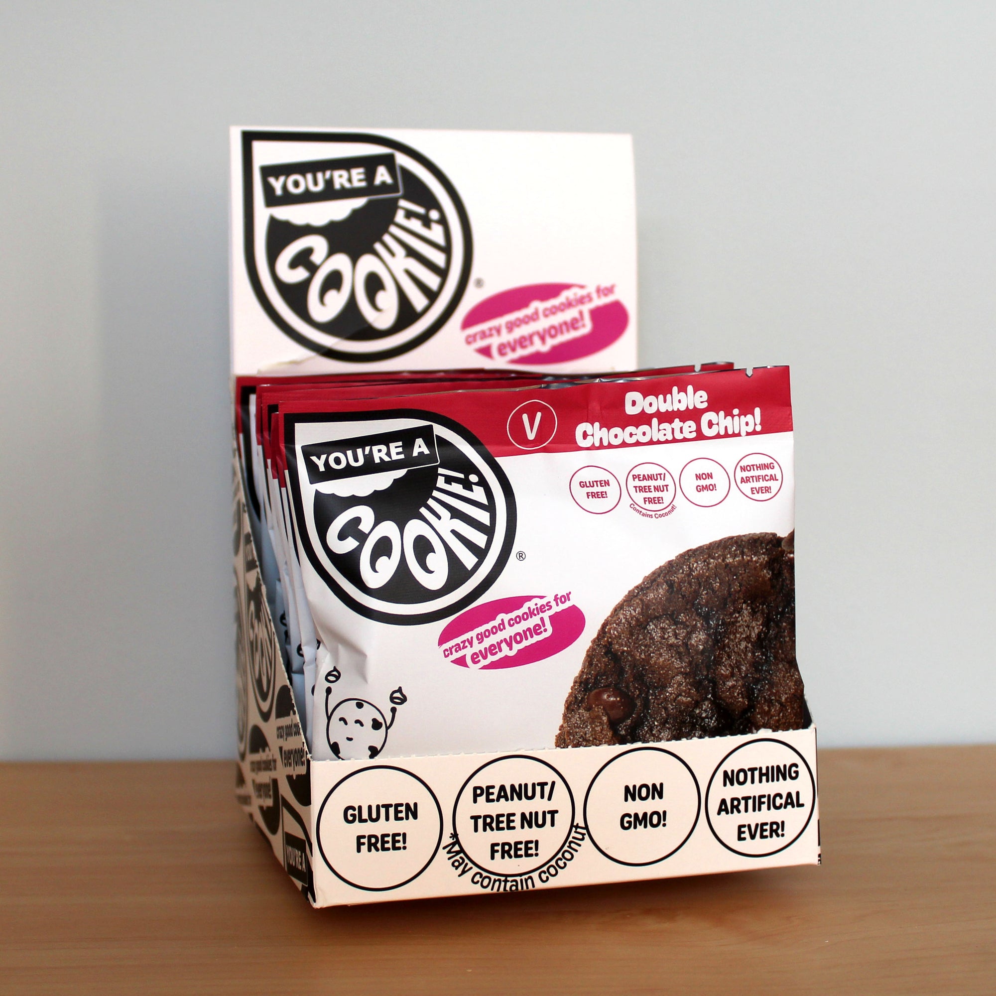 Galletas veganas con doble chispa de chocolate (docena completa)
